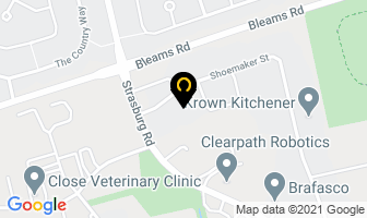 City View Glass in Kitchener map