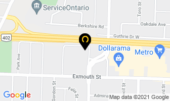 Claire Oak Apartments in Sarnia map
