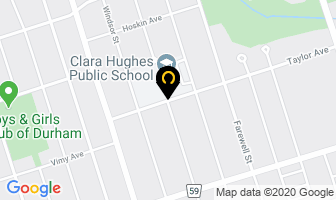 Clara Hughes Early Learning Child Care in Oshawa map