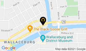 Clock in Wallaceburg map
