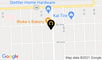 Club Cafe in Stettler map
