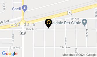 Coaldale Food Bank in Trail map