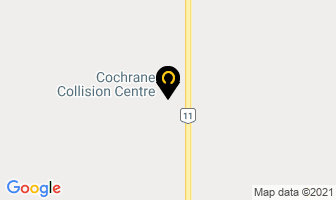 Cochrane Collision Centre in Cochrane map