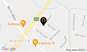 Coiffure Nancy Michaud in Warwick map