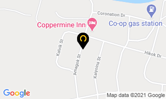 Coppermine Inn in Kugluktuk map