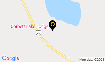 Corbett Lake Lodge in Thompson-nicola P map