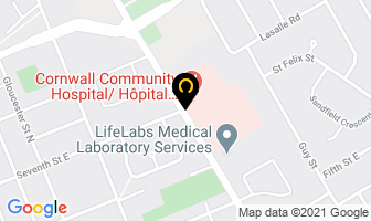 Cornwall Community Hospital / H&ocirc;pital Communautaire De Cornwall Administra in Cornwall map