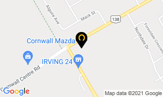 Cornwall Mazda in Cornwall map