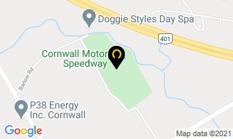 Cornwall Motor Speedway in South Stormont map