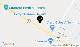 Cozyn's Garden Gallery in Stratford map
