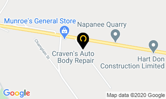 Craven's Auto Body Repair in Napanee map