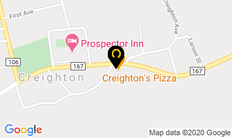 Creighton's Pizza Ltd in Creighton map