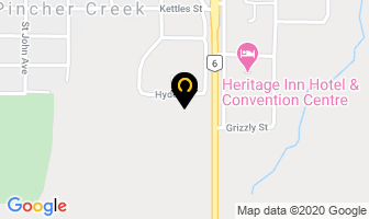 Crest View Lodge in Pincher Creek map