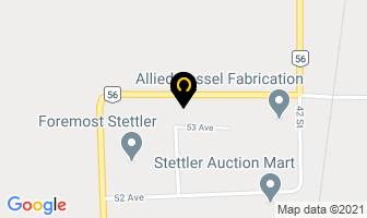 Crop Production Services in Stettler map