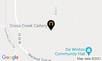 Cross Creek Cattery in De Winton map