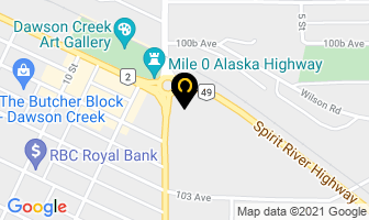 Dcl Rentals in Dawson Creek map