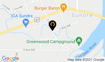 Dennis' Restaurant in Sundre map