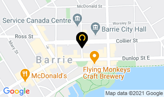 Derek G Friend in Barrie map