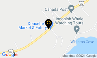 Doucette's Esso Service Station in Ingonish Beach map