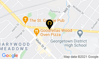 Downtown Georgetown Dental in Halton Hills map