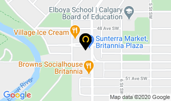 Dr D Gordon Hasick Britannia Clinic in Calgary map
