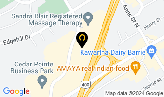 Dr. Dove Dental Office in Barrie map