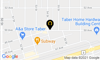 Dr Jon G Pack Taber Vision Centre in Taber map