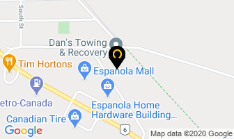Drew's Auto Service in Espanola map