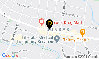 Dundas Animal Hospital in Hamilton map