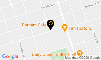 Durham Cafe in Lindsay map