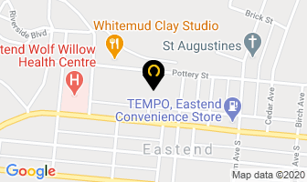 Eastend Memorial Hall in Eastend map