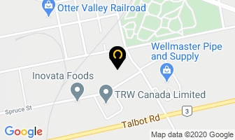 Eberhard Hardware Manufacturing Ltd in Tillsonburg map