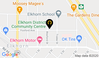 Elkhorn District Community Centre in Elkhorn map