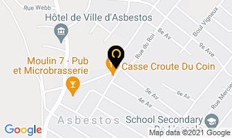 Expertise Normand Bergeron in Asbestos map