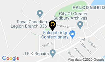 Falconbridge Curling Club in Sudbury map