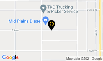 Finning Canada in Kindersley map