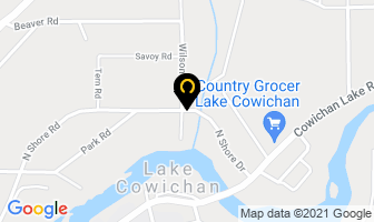Fire in Lake Cowichan map