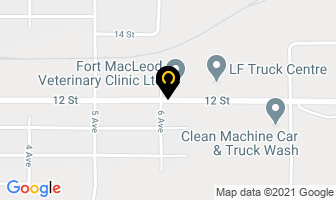 Fort Macleod Veterinary Clinic in Fort Macleod map