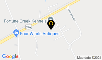 Fortune Creek Kennels in Armstrong map
