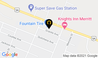 Fountain Tire in Merritt map