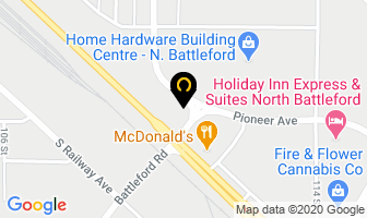 Fountain Tire in North Battleford map