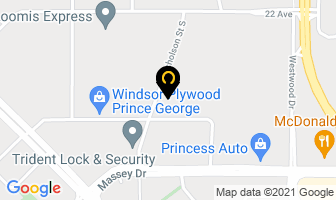 Fox Professional Driver Training Centers in Prince George map