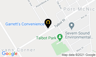 Garrett's Convenience in Stayner map