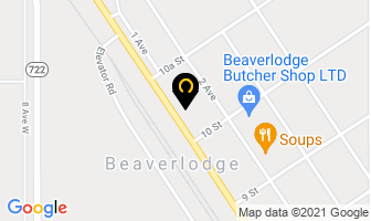 Gaudin's Honda in Beaverlodge map