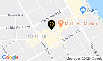 Gilbert Guitars in Orillia map