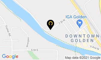 Glacier Raft Co Ltd in Golden map