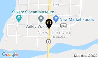 Glacier View Service in New Denver map