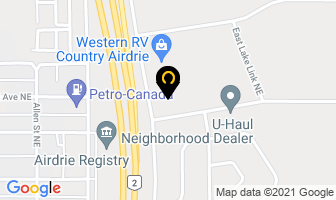 Glover International Trucks Airdrie in Markham map