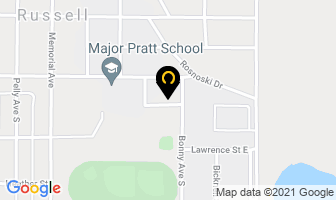 Grace Lutheran Church in Russell map