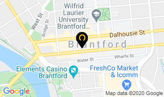 Grand River Employment in Brantford map
